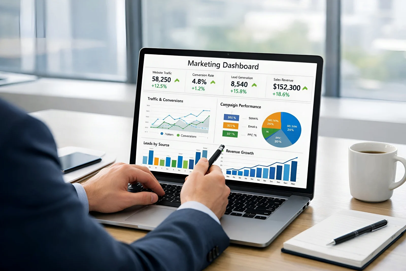 Business analytics dashboard